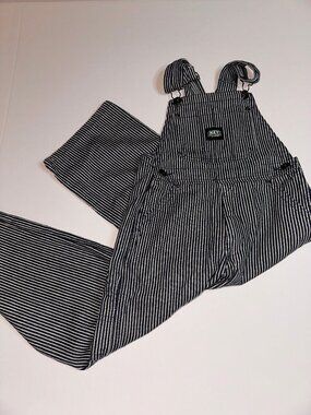 Kids Key Cotton Overalls Size 4 Blue White Striped Railroad Engineer Style #706